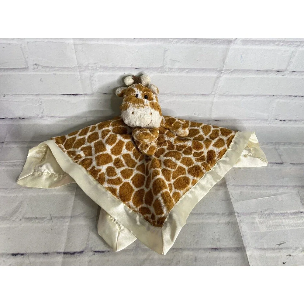 Mary Meyer Baby Giraffe Plush Satin Trim Back Lovey Security Blanket Nunu